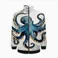 thumbnail image 2 of Octopus Tentacle Art Print Jacket Men's Street Cool Long Sleeves Coat Personality Tops Oversized Zipper Jackets Male Clothes, 2 of 7