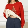 thumbnail image 2 of successthop Womens Christmas Sweatshirts Tree Fleece Plus Size Crewneck Long Sleeve Tops Pullover Sweater Casual Clothes, 2 of 9