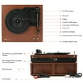 thumbnail image 4 of LP&No.1 Bluetooth Vinyl Record Player with External Speakers, 3-Speed Belt-Drive Turntable for Vinyl Albums with Auto Off and Bluetooth Input,Red Wood, 4 of 10