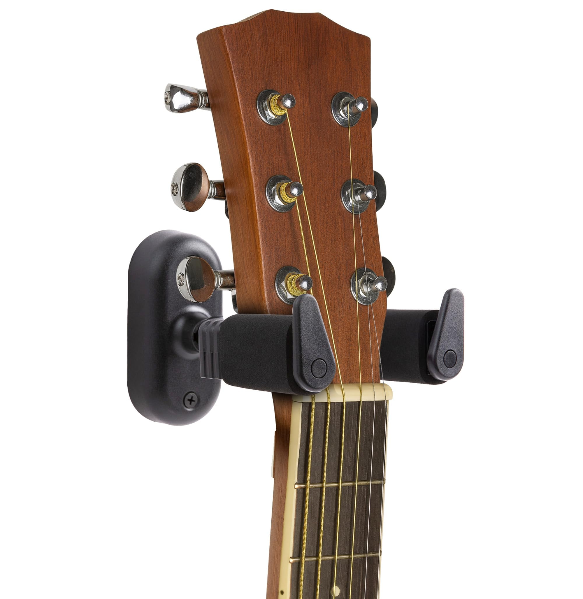 Gearlux Universal Self-Locking Guitar Wall Hanger with Auto-Swivel, Foam-Padded Arms for Acoustic, Electric, and Bass Guitars - 2 Pack with Austin Bazaar Polishing Cloth