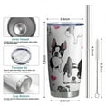 thumbnail image 6 of 20 Oz Pug and Love Heart Coffee Tumbler Double Wall Insulated Stainless Steel Water Bottle | Metal Reusable Thermoses Flask with Cup Cap | Leak & Sweat Proof with Anti-Dust Lid, 6 of 7