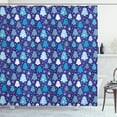 thumbnail image 1 of Ambesonne Winter Shower Curtain, Snowflakes Xmas Trees, 69"Wx75"L, Violet Blue Pale Blue, 1 of 3