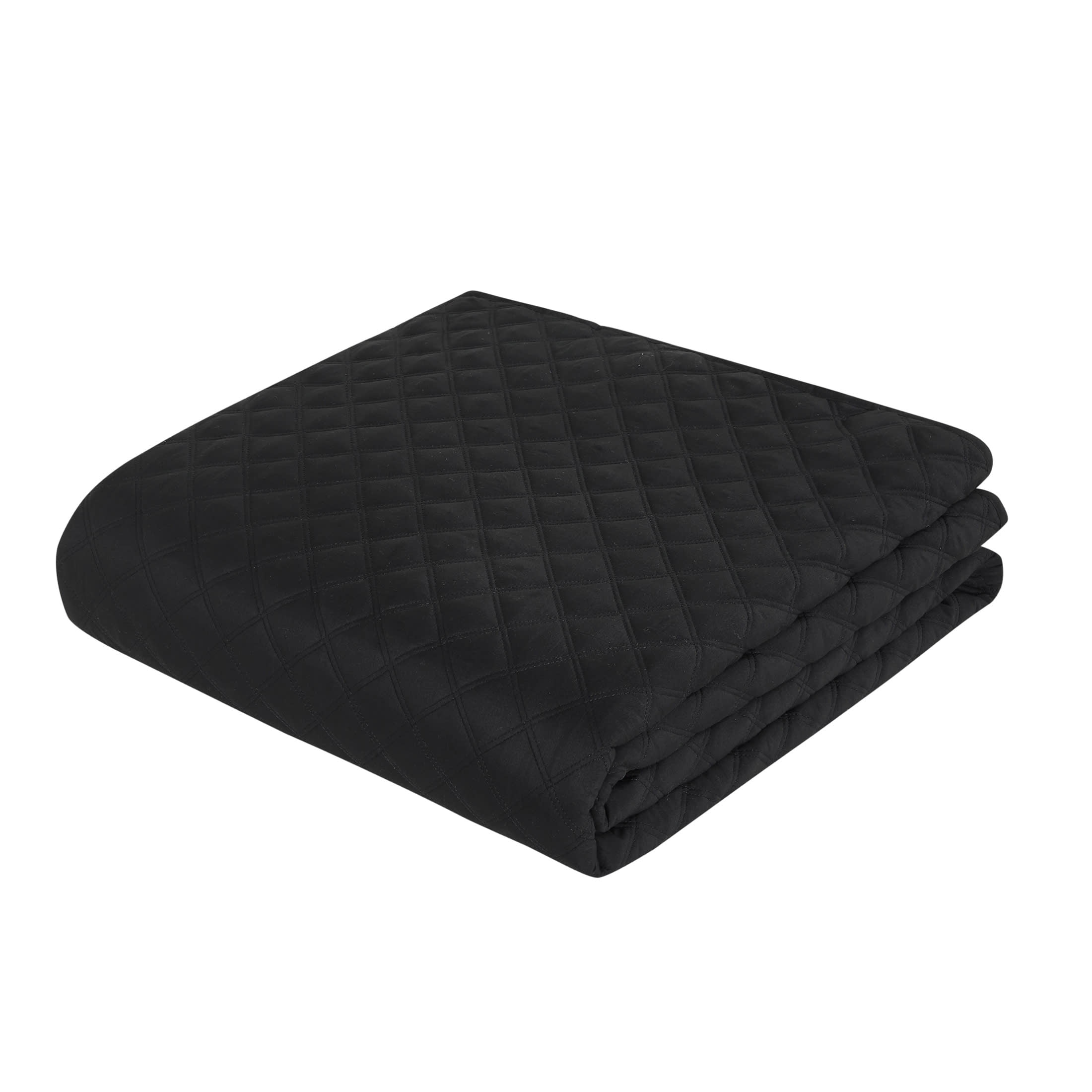 Mainstays All in One Lightweight Quilt Set and Sheet Set -7 Piece, King, Black