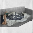 thumbnail image 6 of Celtic Dragon Soft Flannel Fleece Throw Blanket, Roudn Motif with Swirling Myth Creature, Cozy Plush for Indoor and Outdoor Use, 50" x 60", Dark Night Blue Ivory, by Ambesonne, 6 of 6