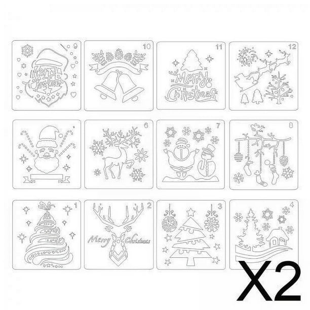 2x12x Plantilla De Plantillas Navideñas, Artesanía De Para Pintar Navidad Navideña