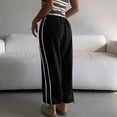 thumbnail image 5 of cocolona Womens Summer Casual Loose Sweatpants Elastic Waist Straight Wide Leg Workout Gym Running Trousers With Pocket, 5 of 5