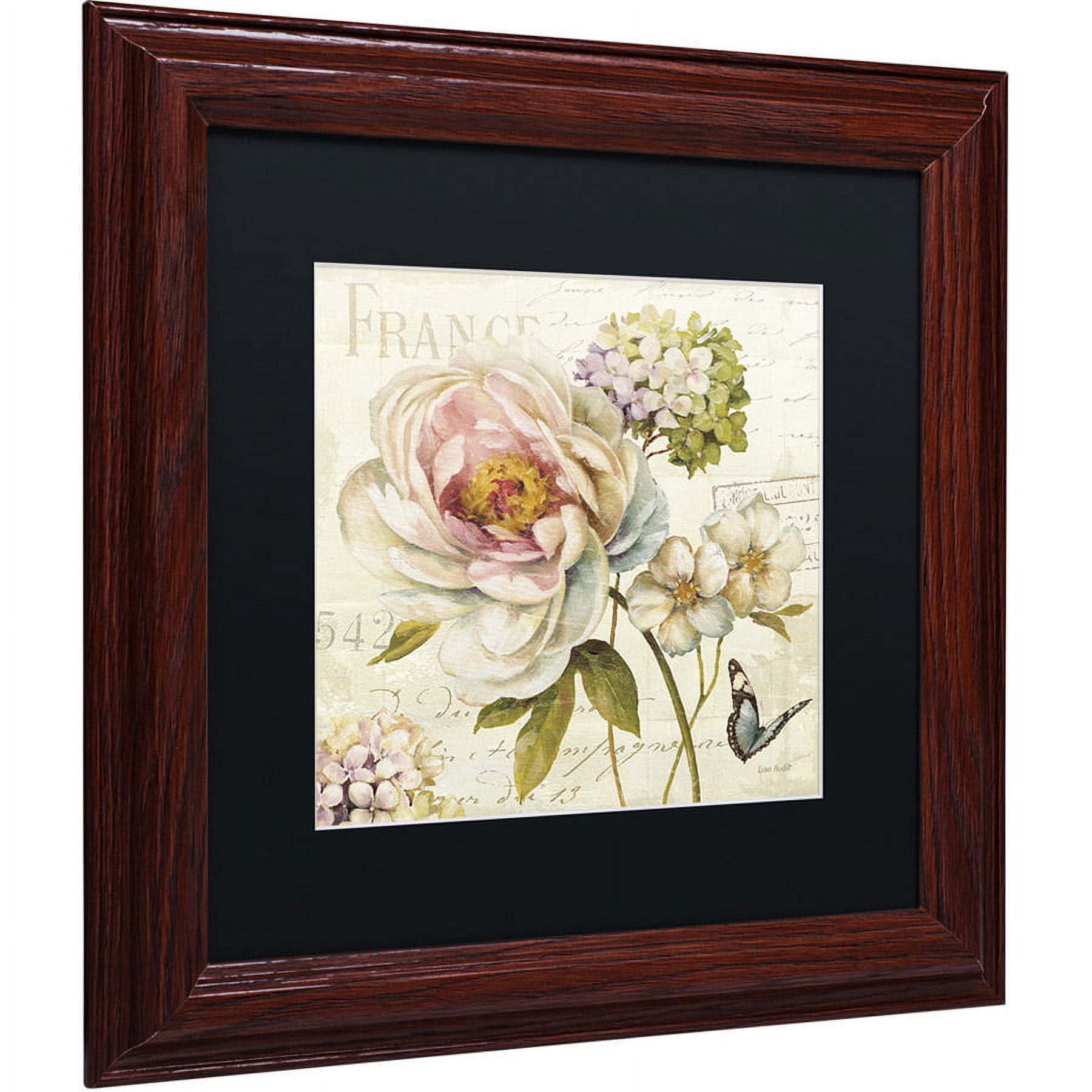 Trademark Fine Art "Marche de Fleurs III" Canvas Art by Lisa Audit, Black Matte, Wood Frame