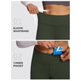 thumbnail image 5 of BALEAF Winter Clothing for Women Leggings Fleece Lined Tights Thermal Warm Thick Yoga Pants Cold Weather Gear Army Green S, 5 of 7