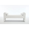 thumbnail image 2 of Resenkose 60 Inch Oversized Two-Seater Bench, Extra Long Comfortable Statement Bench for Entryway, Mudroom, Living Space, White, 2 of 6