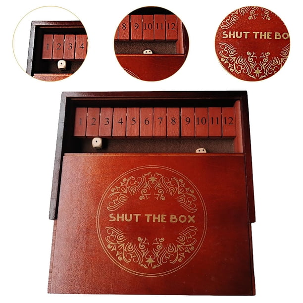 Juego De Mesa Shut The Box De Madera – 10 Fichas Y 8 Dados – Hasta 4 Jugadores – Educativo Y Divertido Para Viaje