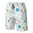 thumbnail image 4 of Balery Gold Stars Blue Dots Pattern Traje de Baño Estilo Hawaiano para Hombre, Shorts de Secado Rápido con Bolsillos-Medium, 4 of 6