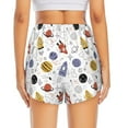thumbnail image 4 of Uemuo Rocket Planets Pattern Women's Athletic Shorts High Waisted Running Shorts with Liner Pockets Gym Elastic Workout Shorts-X-Large, 4 of 9