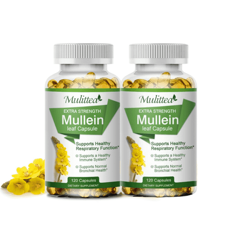 (2 Pack)Natural Mullein Leaf Capsules for Cleanse, Supports Healthy Respiratory, 240 Capsules