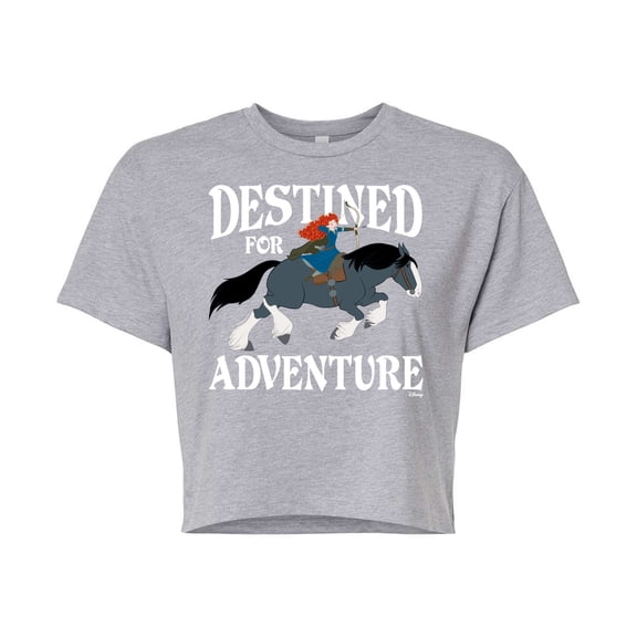 Disney Brave - Merida & Angus Destined for Adventure - Juniors Cropped Cotton Blend T-Shirt