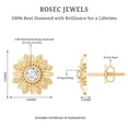 thumbnail image 6 of Rosec Jewels 0.25 CT Natural Diamond Stud Earrings for Women, Diamond Flower Stud Earrings, April Birthstone Earrings, 18K Yellow Gold, 6 of 7