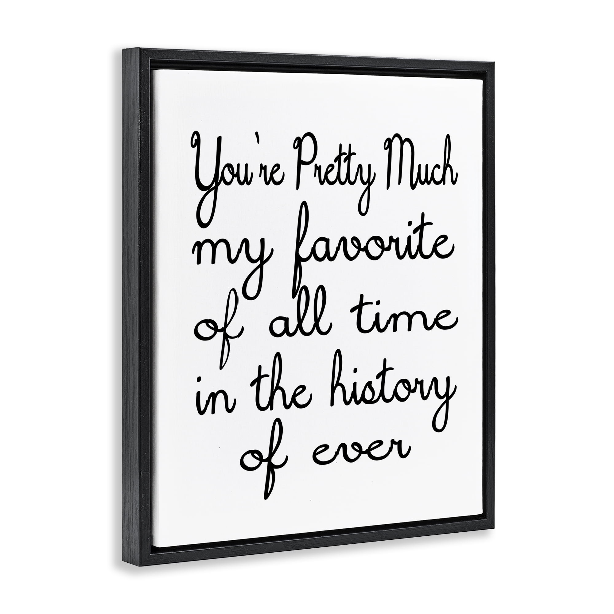 Stupell Industries Favorite Of All Time Text & Numbers Painting Black Floater Framed Canvas Art Print Wall Art, 25 x 31
