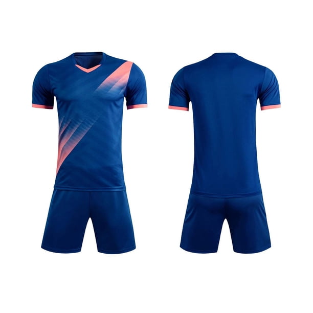 Odeerbi Niños Niñas Malla Rápido Seco Uniforme de Fútbol Conjunto Rayas Gradiente Impresión Camiseta Shorts Ropa Deportiva Atlética Para 5-15 Años
