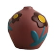 thumbnail image 3 of Abbracc Ceramic Painted Vase Flower Vases Accessories Flower Arrangement Table Vase Boho Dark Red, 3 of 9