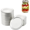 thumbnail image 1 of Mason Jar Lids Canning Lids Regular Mouth with Silicone Seals Rings Fits Ball, Kerr Jars Split-type Leak Proof, Silver/24 Count (Only Lids), 1 of 7