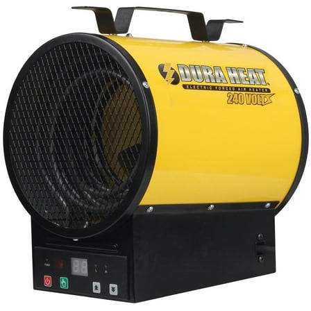 DURA HEAT 240-Volt 3,750-Watt 12,800-BTU Electric Forced Air Heater with Remote, Yellow and Black, EUH4000R, EUH4000R