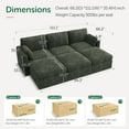 thumbnail image 2 of HONBAY Modular Sectional Sofa Bed with Storage, Cloud Chenille Upholstered Sleeper Couch for Living Room, Green, 2 of 9