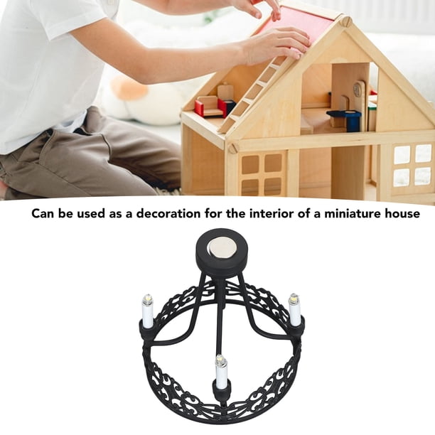 Mini Lampe Plafond Rétro – Accessoire Maison De Poupée – Non Éclairée – Doré – Pour DIY Et Décoration