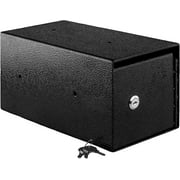 Nova Pro Supply 6" x 6" x 12" Black Alloy Steel Mountable Cash Drop Box with Lock, 1 Pack