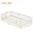 thumbnail image 4 of Floor Bed with Safety Rails & Fun Door, Low Profile Bed, Gray Solid Pine Wood, Easy Assembly,Twin Size, 4 of 6