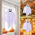 thumbnail image 5 of Halloween Hanging Ghost Decor, 25" White Ghost Pendant Ornaments,Outdoor Indoor Halloween Decor for Porch,Tree,Yard,Window,Garden,Spooky Flying Ghosts Props, 5 of 6