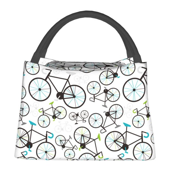 Fotbe Bicycle Bolsa Térmica Portátil con Estampado, Bolsa de Entrega de Alimentos Aislada, Bolsa Reutilizable de Gran Capacidad para Comidas y Supermercado