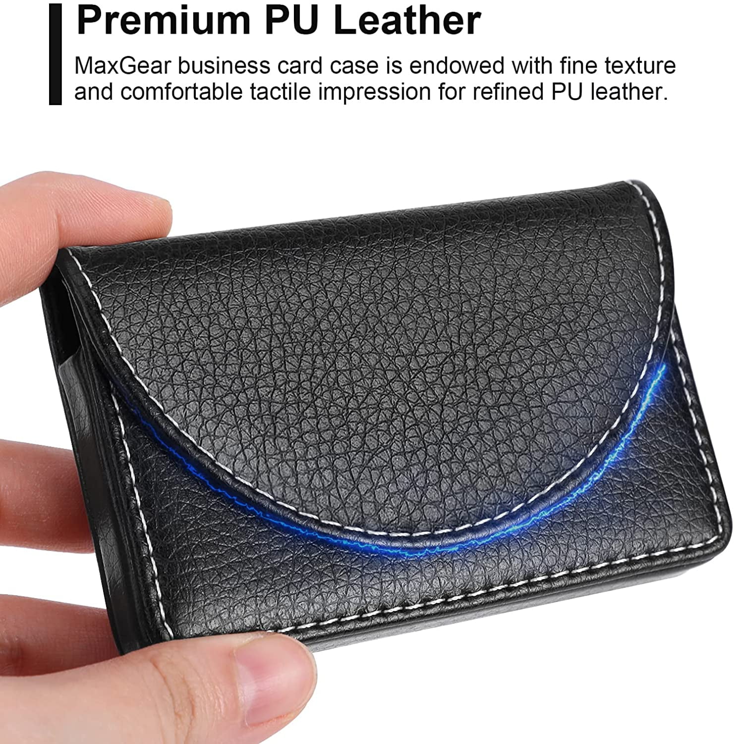 Storite PU Leather Pocket Size Stainless Steel Multi Business Visiting Wallet Debit Credit Card Holders for Men & Women (9.5 X 1.3 x 6.5 cm)