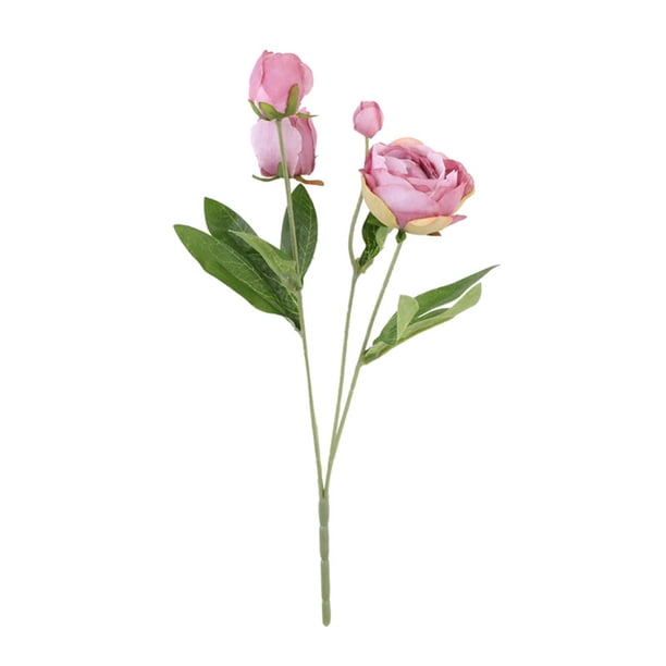 Toystoory Ramo de flores de peonía artificial de 4 ramas, decoración de simulación, adorno de flores para el hogar y la oficina Flores artificiales violeta Toystoory HA7106-04