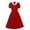 #040-Red, variant on Roncen Women's Contrasting Collar Open Front Waist Cinched Dress - Elegant Casual A-Line Dress