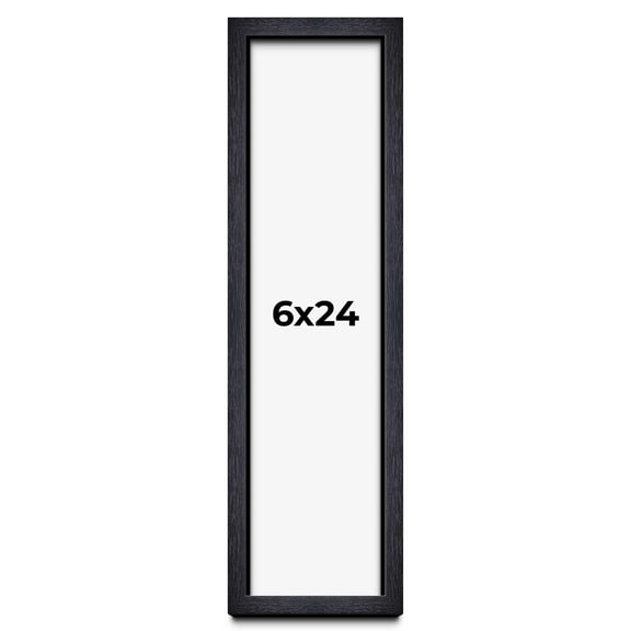 6x24 Shadow Box Frame Black | 1 Inches Deep Real Wood Farmhouse Shadowbox Display Frame | UV