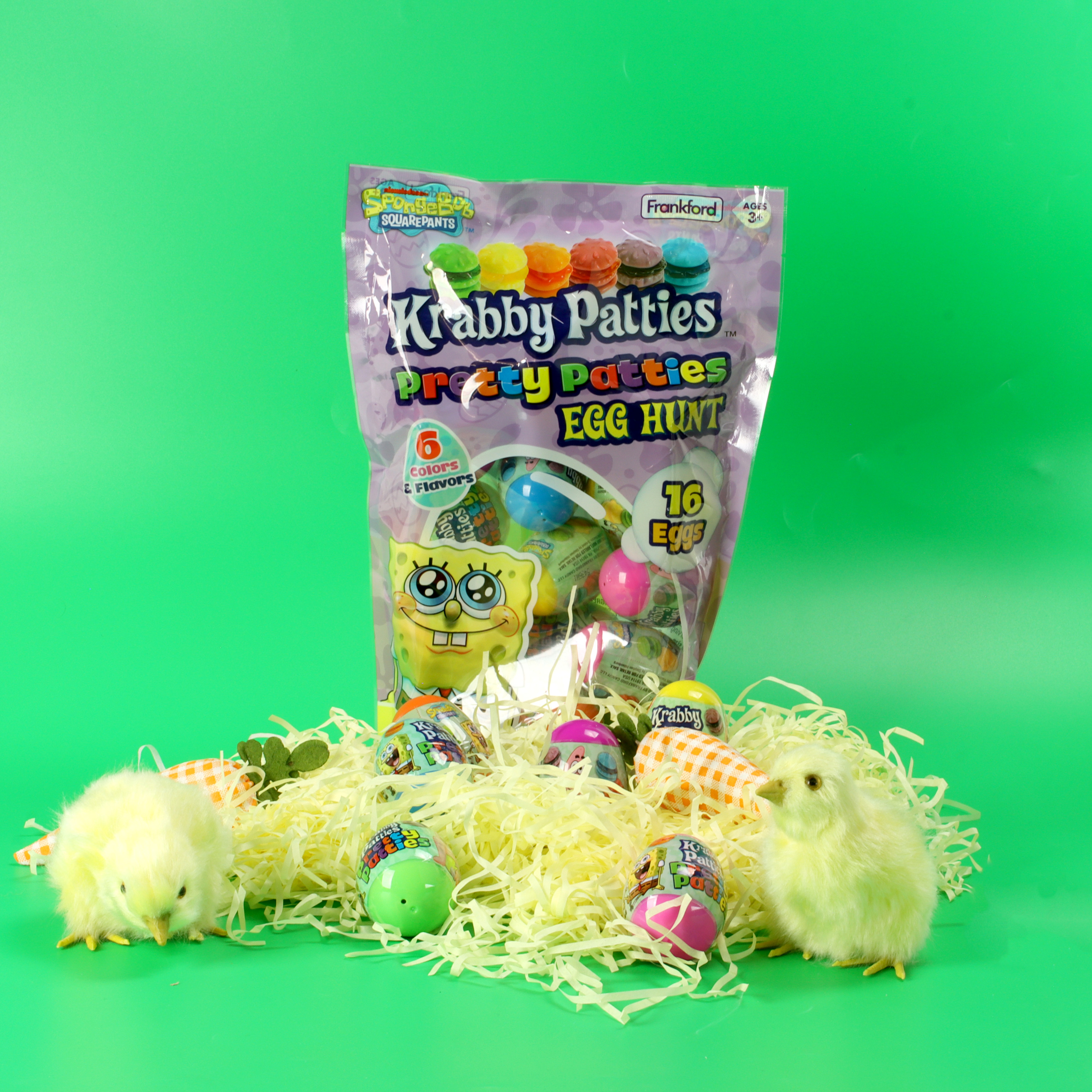 Huevos de Pascua de gomitas rellenas Krabby Patties de Bob Esponja, 16 piezas de Frankford Candy 4