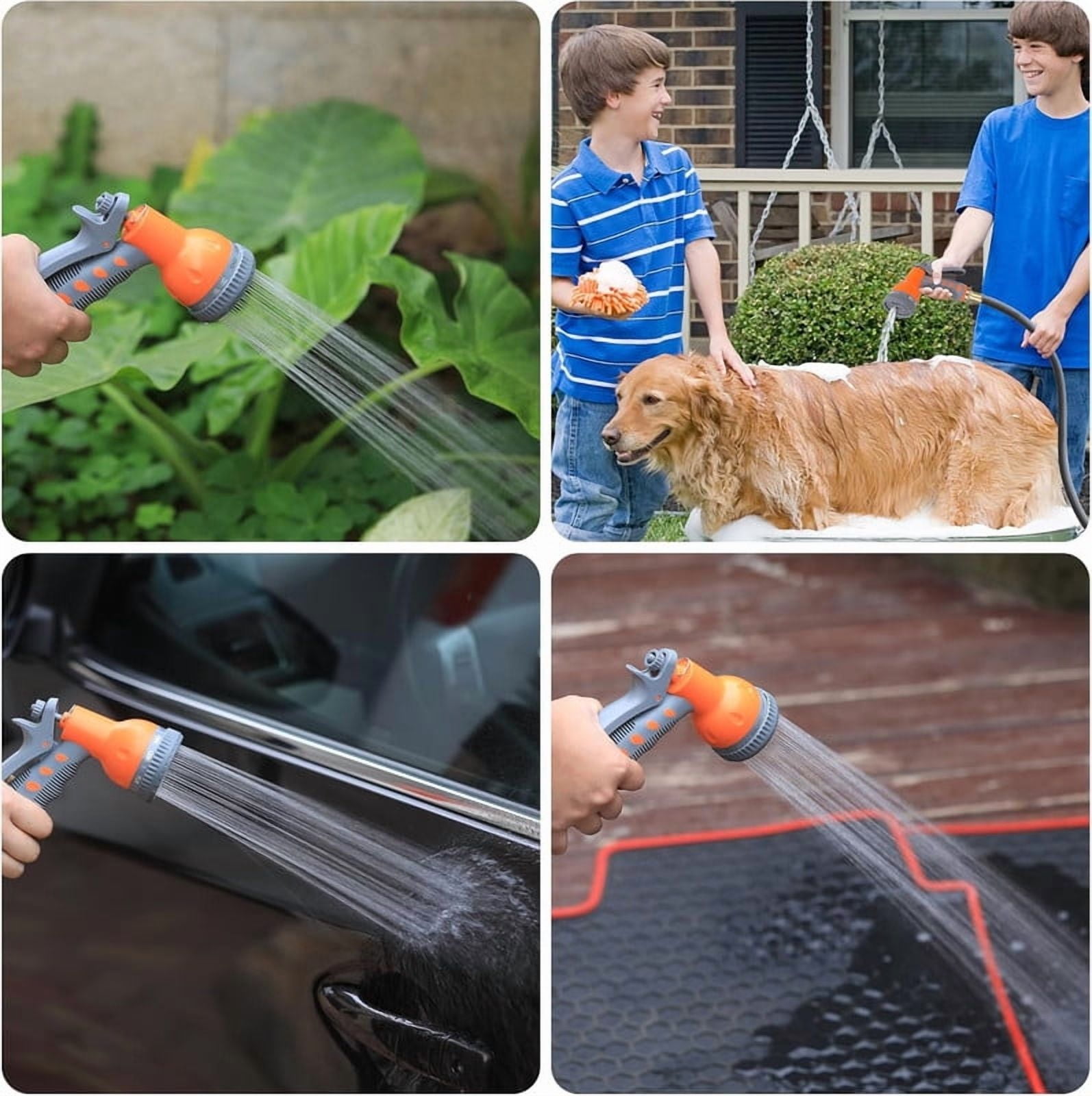 Towallmark Retractable Hose Reel & Garden Hose - Flarhetoric 1/2 in x 72 ft Automatic Retractable Hose with 9-Pattern Nozzle, Lockable Length, 180° Swivel Stand, Wall Mount