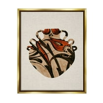 Stupell Industries Bold Abstract Floral Pattern Urn Modern Still Life Metallic Gold Framed Floating Canvas Wall Art, 16x20, by Daphne Polselli