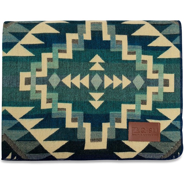 Qisu Wool Blanket Throw Large, Beautiful, Warm, Variegated UltraSoft, Hypoallergenic