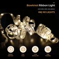 thumbnail image 2 of PENGXIANG 13FT Christmas Ribbon with 40 LED Lights Waterproof Fabric Gift Wrapping Ribbons for Outdoor, 2 of 6