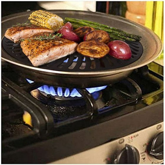 Premium Healthy Indoor Stove top Smokeless Stainless Steel BBQ Grill Kitchen Barbecue