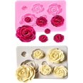 thumbnail image 1 of 2 uds moldes de silicona con flores rosas, molde para pastel de Chocolate, herramientas de decoración de pasteles de boda, moldes para pasteles Sugarcraft y Fondant, 1 of 4