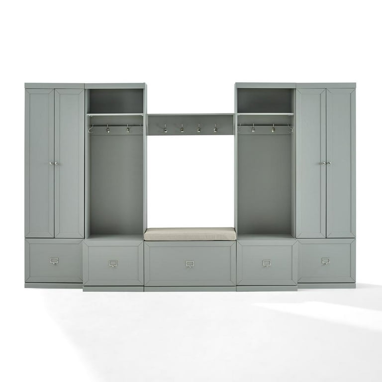 Crosley Furniture Harper 6 Piece Modern Wooden Entryway Storage Set in Gray  