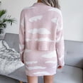 thumbnail image 5 of Women's Long Sleeve 2 Piece Knit Outfits Cloud Print Crop Top Mini Skirt Set Bodycon Sweater Dress Fall Clothes Set, 5 of 5