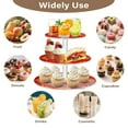 thumbnail image 5 of 3-Tier Acrylic Cupcake Stand Sturdy Dessert Display Cupcake Tower Cupcake Holder for Party Wedding Outdoor Picnic Golden Snowflakes, 5 of 8