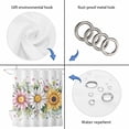 thumbnail image 4 of Colorful Daisy Floral Shower Curtain, Waterproof Shower Curtains for Bathroom, Spring Flowers Botanical Leaves Rustic Washable Fabric Bathtub Curtain Set Bath Decor with 12 Hooks Long 72"x84", 4 of 8