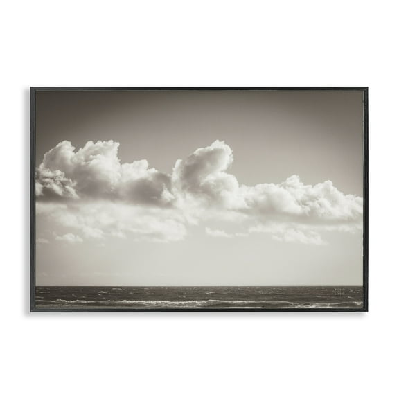 Stupell Industries Clouds over Venice Beach Landscape & Nature Photography Black Framed Art Print Wall Art, 18 x 12