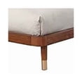thumbnail image 2 of Benjara Standard King Platform Bed with Slat Back Rattan Headboard, Brown, 2 of 2
