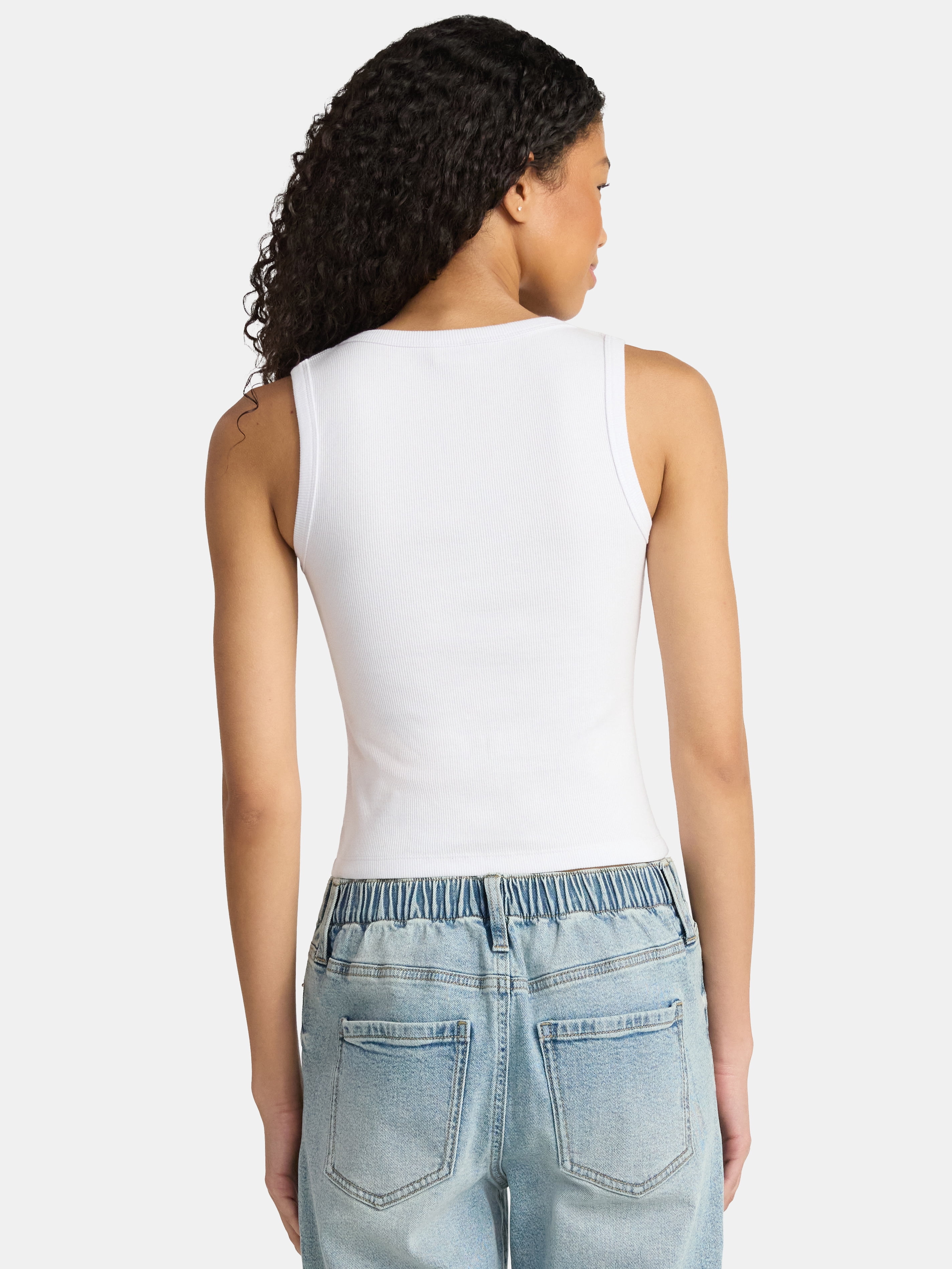 No Boundaries Studded Ribbed Tank Top, Women's