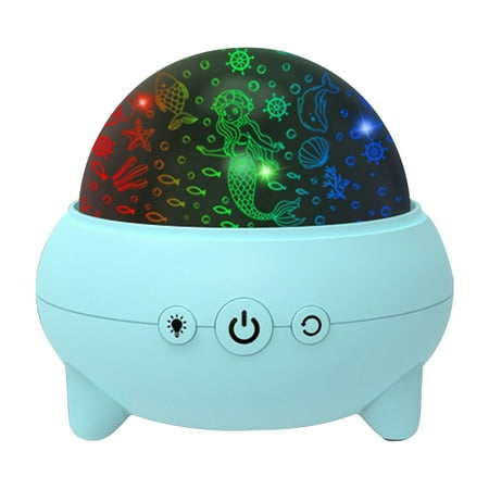 

Aousin LED Dinosaur Star Projector Lamp Colorful Rotating Projection Nightlight (Blue)