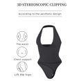 thumbnail image 4 of Ndbuld Bodysuit for Women Women Solid Color Large Neck Hanging Style Waist Cinching High Elasticity Tight Fitting Corset Yoga Underwear Shapewear Clothes ,S-3XL,Black,L, 4 of 6